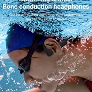 OCTANDRA Go Bone Conduction Headphones Open Ear IPX8 Waterproof Swimming Sports Earbuds Built-in 32GB Memory MP3 Player Bluetooth 5.3 Gaming Earphones Wireless Headset with Mic (S6 Pro) (Black & Red)