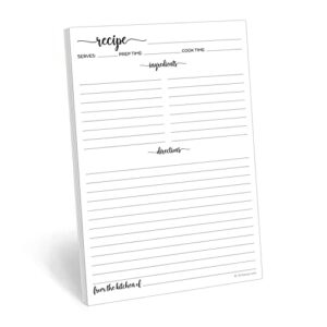 321done recipe paper 5.5x8.5 white, 50-pack, made in usa, blank recipe paper to write in your own recipes, minimalist half-letter size refill pages for recipe binder, recipe box, recipe organizer