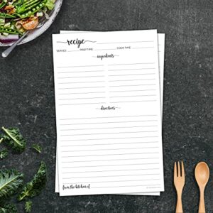 321Done Recipe Paper 5.5x8.5 White, 50-Pack, Made in USA, Blank Recipe Paper to Write in Your Own Recipes, Minimalist Half-Letter Size Refill Pages for Recipe Binder, Recipe Box, Recipe Organizer