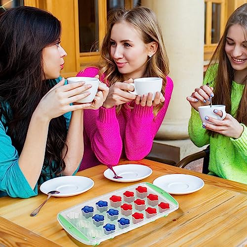 4Pcs Set Ice Cube Tray - Star & Heart Shapes, Round Mold, Cute Design - Ice Cube Maker & Trays for Whiskey, Iced Tea, Cocktails & Perfectly Chilled Drinks BPA Free, Dishwasher Safe