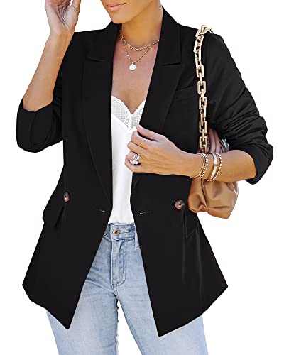 LookbookStore Casual Blazer for Women Black Blazer Womens Blazers Casual Black Blazers Jacket for Women Size X-Large Size 16 Size 18