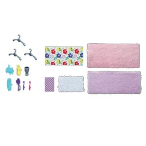 replacement parts for barbie dreamhouse dollhouse - grg93 ~ barbie size accessories ~ bathroom supplies, blankets and rugs