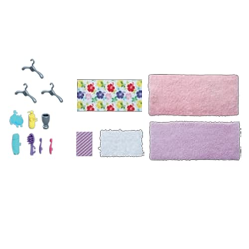 Replacement Parts for Barbie Dreamhouse Dollhouse - GRG93 ~ Barbie Size Accessories ~ Bathroom Supplies, Blankets and Rugs