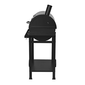 Royal Gourmet Barrel Charcoal Grill with Front Storage Basket, Backyard BBQ Party and Outdoor Cooking Grill on Clearance Prime with Wheels, Black, CC1830T