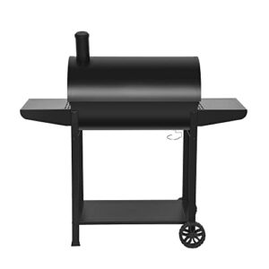 Royal Gourmet Barrel Charcoal Grill with Front Storage Basket, Backyard BBQ Party and Outdoor Cooking Grill on Clearance Prime with Wheels, Black, CC1830T