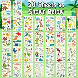 Partywind 350 Styles Glow Dinosaur Party Favors for Kids, 30 Sheets Luminous Dinosaur Temporary Tattoos for Boys Birthday Party Supplies, Toddler Gifts Goodie Bag Stuffers for Dino Party Decorations