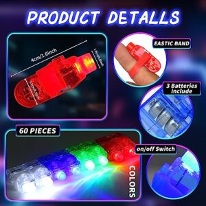 60Pcs LED Finger Lights Mini Finger Flashlights for Kids Glow, Novelty Toys Party Favors for Birthday Christmas Halloween, Party Supplies for Parties Cheering Novelty Toys Gift for Kids, Adult