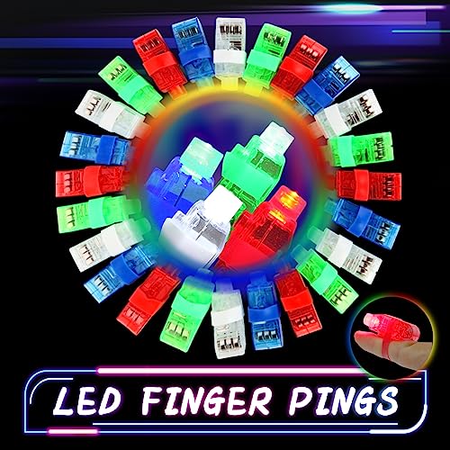 60Pcs LED Finger Lights Mini Finger Flashlights for Kids Glow, Novelty Toys Party Favors for Birthday Christmas Halloween, Party Supplies for Parties Cheering Novelty Toys Gift for Kids, Adult