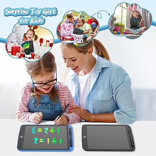 LCD Writing Tablet for Kids 10 inch 2 Packs, Doodle Board, Drawing Tablet for Toddler Girls/Boys Toys Learning Drawing Toy for 3 4 5 6 7 Years Old Kids, Dark Blue and Black