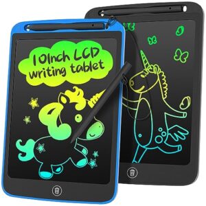 lcd writing tablet for kids 10 inch 2 packs, doodle board, drawing tablet for toddler girls/boys toys learning drawing toy for 3 4 5 6 7 years old kids, dark blue and black