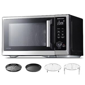 toshiba 7-in-1 countertop microwave oven air fryer combo, inverter, convection, broil, speedy combi, even defrost, humidity sensor, 27 auto menu&47 recipes, 1.0 cu.ft/30qt, 1000w stainless steel