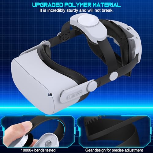 Comfort-Head-Strap Compatible with Oculus-Quest 2, Replacement for Mate-Quest 2 Elite-Strap, Super Soft and Skin Friendly PU Surface, Adjustable,Enhanced Support and Comfort in VR Headset（No Battery）