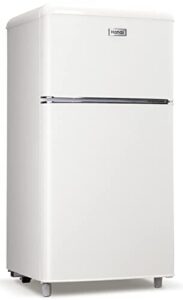 compact refrigerator 3.2 cu.ft wanai classic retro refrigerator 2 door mini refrigerator adjustable remove glass shelves refrigerator suitable for dorm garage and office