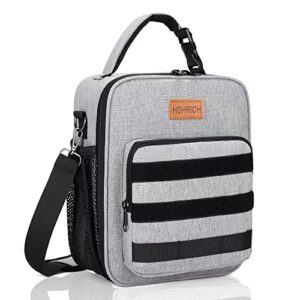 hshrich lunch box for men women, insulated reusable portable lunchbox - adults small lunch bag for office work picnic (grey)