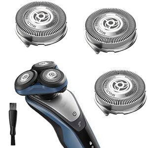 sh50 replacement head blades fit for philips 5000 series shavers, sh50/52 shaving replacement heads compatible with norelco electric razor series 5000 5300 5100 s5210 s5205 s5074 s5590 shaver at790/40