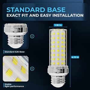 BlueStars [2023 Updated 4 Packs E26/E27 LED Corn Light Bulbs 20W - 150W Equivalent 6500K Cool Daylight White 1600 lumens Non-dimmable for Home Garage Indoor Ceiling Fan and Chandelier