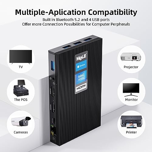 MeLE Fanless Mini PC Quieter3Q 11th Gen N5105 16GB 512GB Windows 11 Pro, Micro Computer WiFi 6 Small Desktop Service with USB-C PD, Gigabit Ethernet, Dual HDMI 4K, Auto Power on, PXE Support M.2 SSD