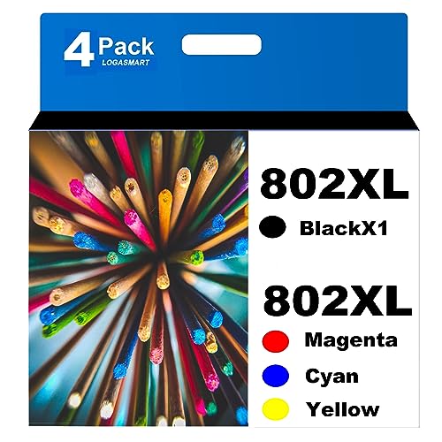 802XL Remanufactured for Epson 802 Ink Cartridges for Epson 802XL T802XL 802 XL for Workforce Pro WF-4720 WF-4730 WF-4734 WF-4740 EC-4020 EC-4030 Printer(Black Cyan Magenta Yellow)