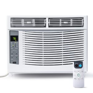 adoolla 6,000 btu turbo fast cooling up to 250 sq.ft. flexible opening(t design), ac unit with remote & app control, easy install kit, auto restart, 24h timer window air conditioner, white