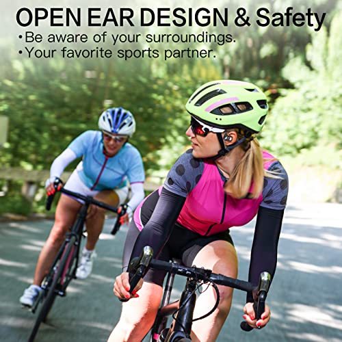 Open Ear Headphones Wireless Bluetooth, Air Conduction Earbuds Bluetooth 5.3 For Sports, 20h Playtime Touch Control Headset For Running, Cycling, Hiking, Driving，Earphones Gift for Men Women(Black)