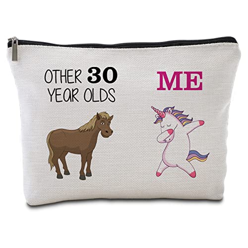 30th Birthday Gifts for Her Women Travel Makeup Bag Funny Unicorn Gift Bag Other 30 Year Old Me Unicorn Best Dirty 30 Birthday Decorations for Her 30th Birthday Gift Ideas