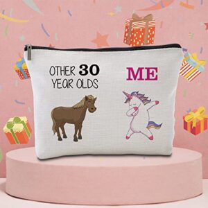 30th Birthday Gifts for Her Women Travel Makeup Bag Funny Unicorn Gift Bag Other 30 Year Old Me Unicorn Best Dirty 30 Birthday Decorations for Her 30th Birthday Gift Ideas