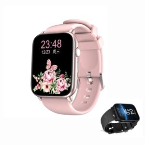 dimdaa smart watch, smartwatch with blood pressure, blood oxygen monitor, fitness tracker with heart rate monitor, full 1.8" touch fitness watch for men women (pink)