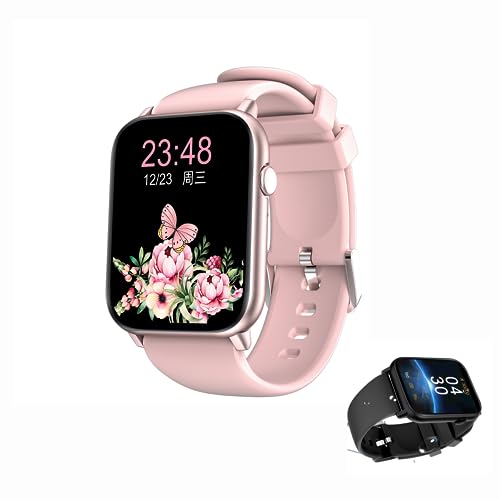 Dimdaa Smart Watch, Smartwatch with Blood Pressure, Blood Oxygen Monitor, Fitness Tracker with Heart Rate Monitor, Full 1.8" Touch Fitness Watch for Men Women (Pink)