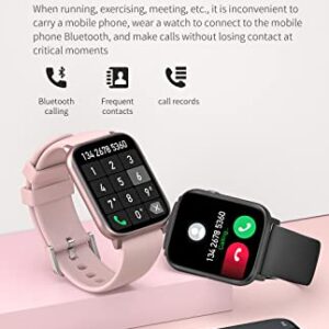 Dimdaa Smart Watch, Smartwatch with Blood Pressure, Blood Oxygen Monitor, Fitness Tracker with Heart Rate Monitor, Full 1.8" Touch Fitness Watch for Men Women (Pink)