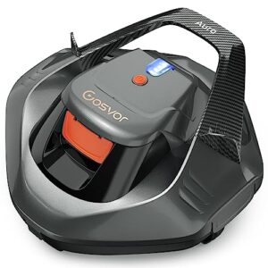 gosvor cordless robotic pool cleaner, pool vacuum cleaner lasts 90 mins, with self-parking technology, led indicator, automatic pool cleaners ideal for above/in-ground flat pools up to 40 feet