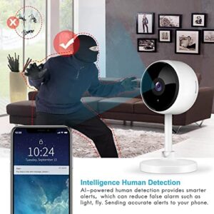 Indoor Camera, Cameras for Home Security with Night Vision, Pet Camera with Phone App, 1080P Indoor Security Camera, Motion Detection, 2-Way Audio, WiFi Camera Home Camera Compatible with Alexa