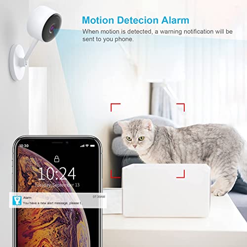 Indoor Camera, Cameras for Home Security with Night Vision, Pet Camera with Phone App, 1080P Indoor Security Camera, Motion Detection, 2-Way Audio, WiFi Camera Home Camera Compatible with Alexa