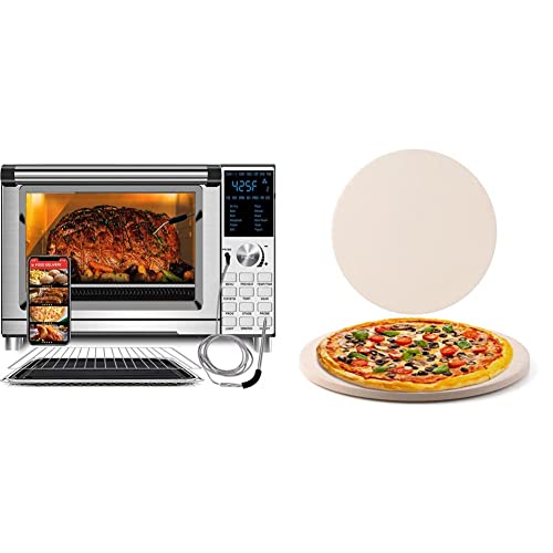 Nuwave Bravo XL Air Fryer Toaster Smart Oven, Linear T Technology & Heavy-Duty Cordierite Pizza & Baking Stone, Heat Resistant up to 1472°F