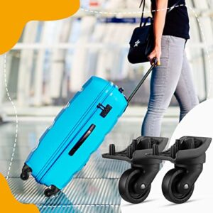 Sweetude 8 Pcs Replacement Luggage Wheel Left and Right Suitcase Caster Wheels 360 Degree with Screw Swivel Wheels Suitcase Bag Parts for Travel Box Trolley, Hole Pitch (1.3"/1.69"/1.42"/1.69")