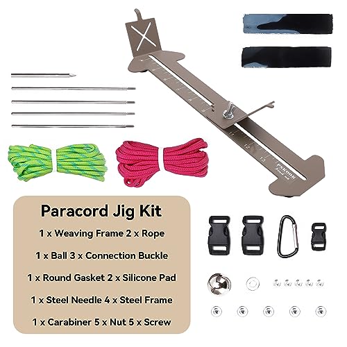 Cyrank Paracord Bracelet Jig Kit, Adjustable Length Metal Bracelet Maker Kit Paracord Tool Kit Paracord Jig Bracelet Maker DIY Weaving Craft Tools Set