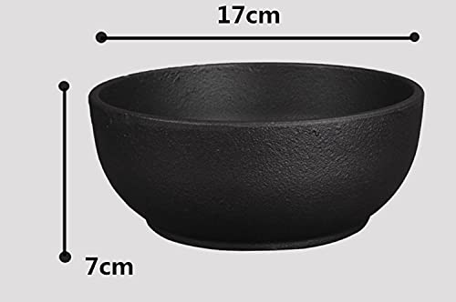 Thicken Stone Bowl, Korean Stone Bowl for Bibimbap For Induction Cooker With Tray,High Temperature Resistant Bibimbap Pot, Korean Cast Iron Pan-0.9L