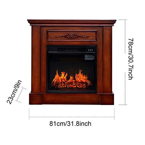 Electric Fireplace with Mantel TV Stand 1400W Energy Saving Freestanding Heater with Realistic & Adjustable Flames Entertainment Center Rustic Console Table Great for Living Room (Color : White)