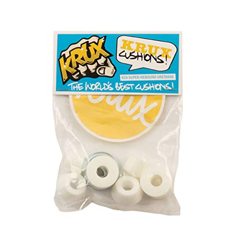 Krux Skateboard Bushings Worlds Best Cushions 92A White with Dime Bag Axle, Kingpin Nuts and Speed Kit - Rebuild/Refresh Pack That fits Almost All Skateboard Trucks