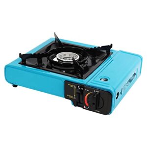 lot45 portable camping stove propane or butane 8000 btu - 1 single burner camping stove with carrying case - gas cooking tabletop propane and butane dual fuel portable stove for indoor or outdoor use