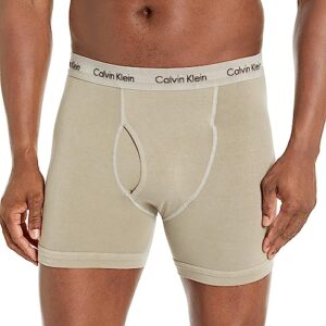 calvin klein men's cotton stretch mineral dye boxer brief, olive
