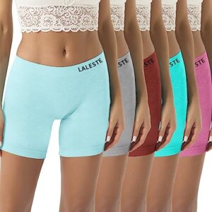 laleste women's boxer briefs underwear anti chafing boyshort panties for women 4.5' inseam bike shorts 5packs