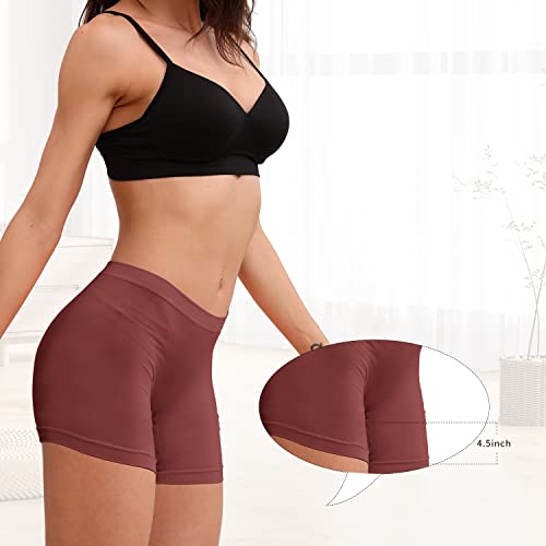 LALESTE Women's Boxer Briefs Underwear Anti Chafing Boyshort Panties for Women 4.5' Inseam Bike Shorts 5Packs