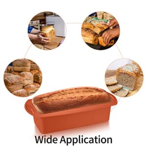 Silicone Loaf Pans Set of 2, Silicone Bread Baking Molds Pans, Rectangle Silicone Cake Baking Pan Mold Non-stick Flexible for Baking, Toast Pan, Brownie Loaf Pan, Cake Mol-9.8 x 5.2 x 2.75 inch