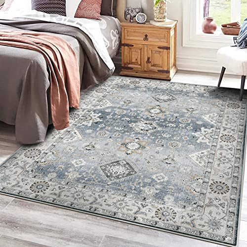 YOUFORTONG Washable 5x7 Area Rugs: Rugs for Living Room Ultra Soft Carpet for Bedroom Waterproof Rug Non Slip Rugs for Hardwood Floors (Gray, 5x7)