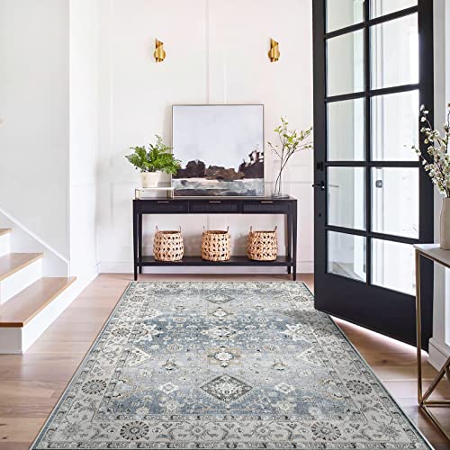 YOUFORTONG Washable 5x7 Area Rugs: Rugs for Living Room Ultra Soft Carpet for Bedroom Waterproof Rug Non Slip Rugs for Hardwood Floors (Gray, 5x7)