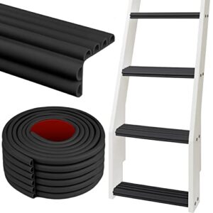 amerbro bunk bed ladder pads - pvc soft corner protectors with strong adhesive bunk bed ladder cover for stair steps foot comfort 6.6 ft (2m) - black