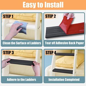 Amerbro Bunk Bed Ladder Pads - PVC Soft Corner Protectors with Strong Adhesive Bunk Bed Ladder Cover for Stair Steps Foot Comfort 6.6 ft (2M) - Black