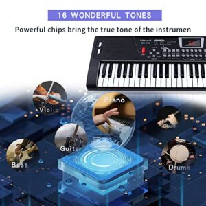 biikoosii 61 key piano keyboard,keyboard piano for beginners keyboard piano with built-in dual speakers and microphone portable digital electric piano