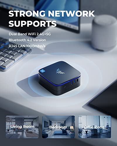 KAMRUI AK1PLUS Mini PC 16GB RAM, Intel 12th Alder Lake N95(up to 3.4 GHz) Mini Computer, Compact Small Desktop Computers Tower Support 4K UHD/HDMI 2.0/LAN/Dual-Band WiFi for Office Home Server