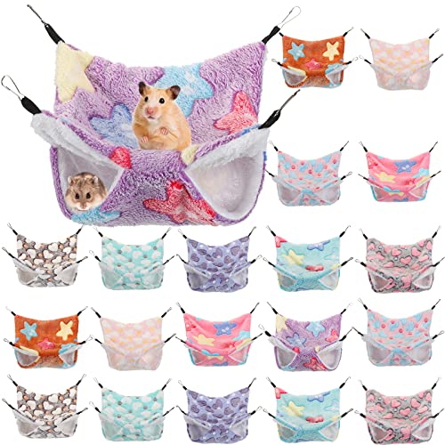 Silkfly 20PCS Guinea Pig Hammock Rat Hammock for Cage Pet Small Animal Hanging Hammock Hamster Ferret Bunkbed Hammock Cage Toy for Small Animals Chinchilla Parrot Sugar Glider Ferret Squirrel